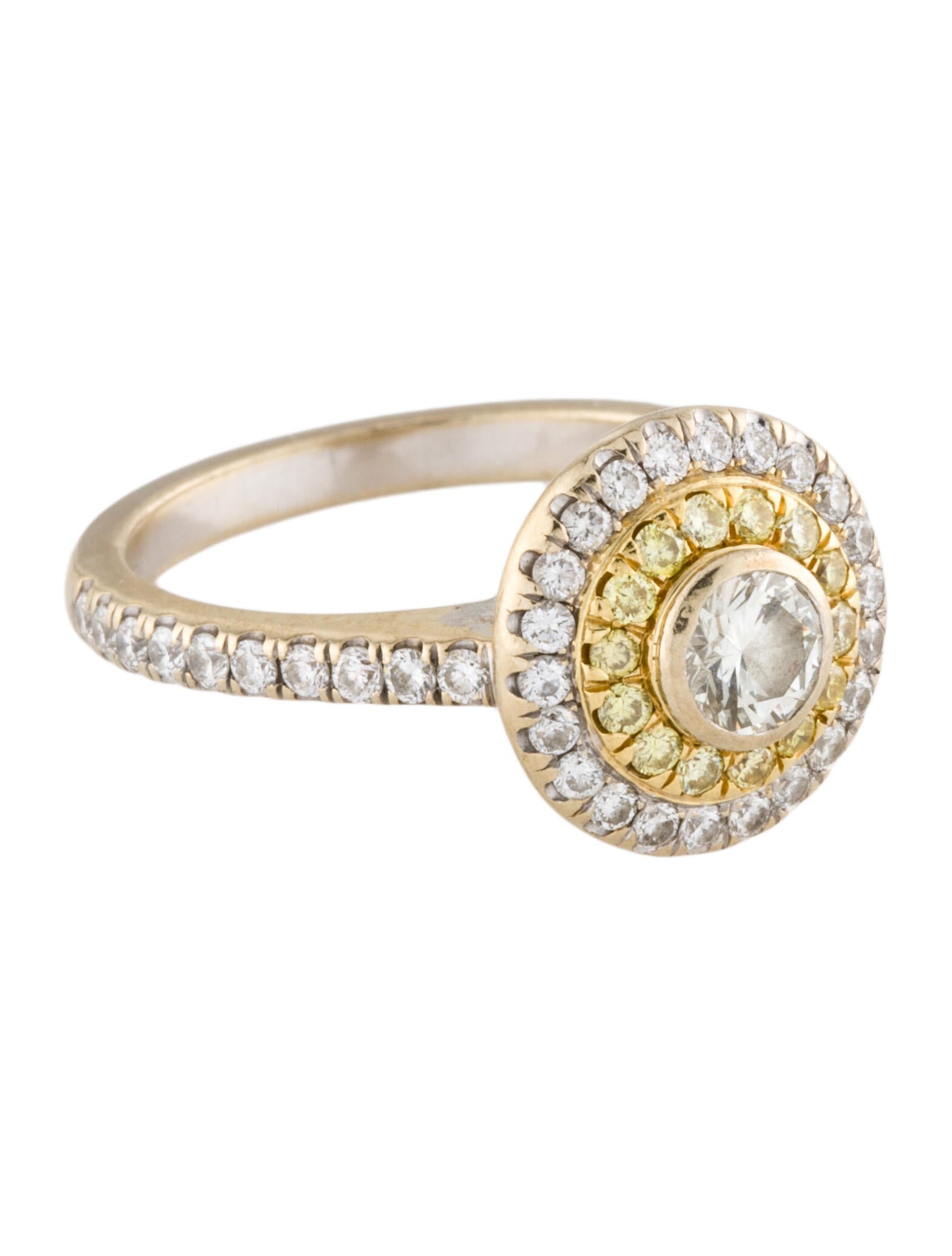 Ring 18K Diamond Halo Cocktail Ring