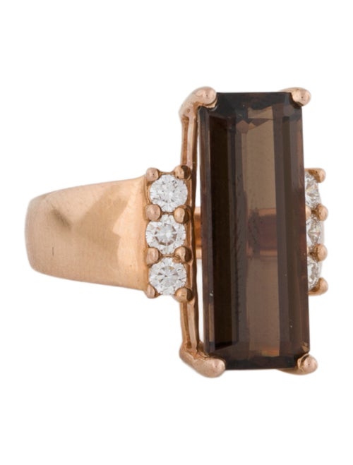 Ring 18K 7.69ct Enstatite & Diamond Cocktail Ring