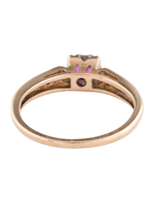 Ring Retro 14K Synthetic Sapphire & Sapphire Cocktail Ring