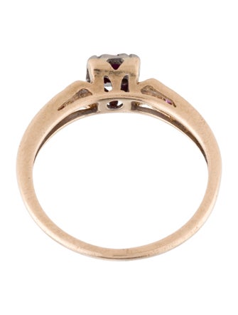 Ring Retro 14K Synthetic Sapphire & Sapphire Cocktail Ring