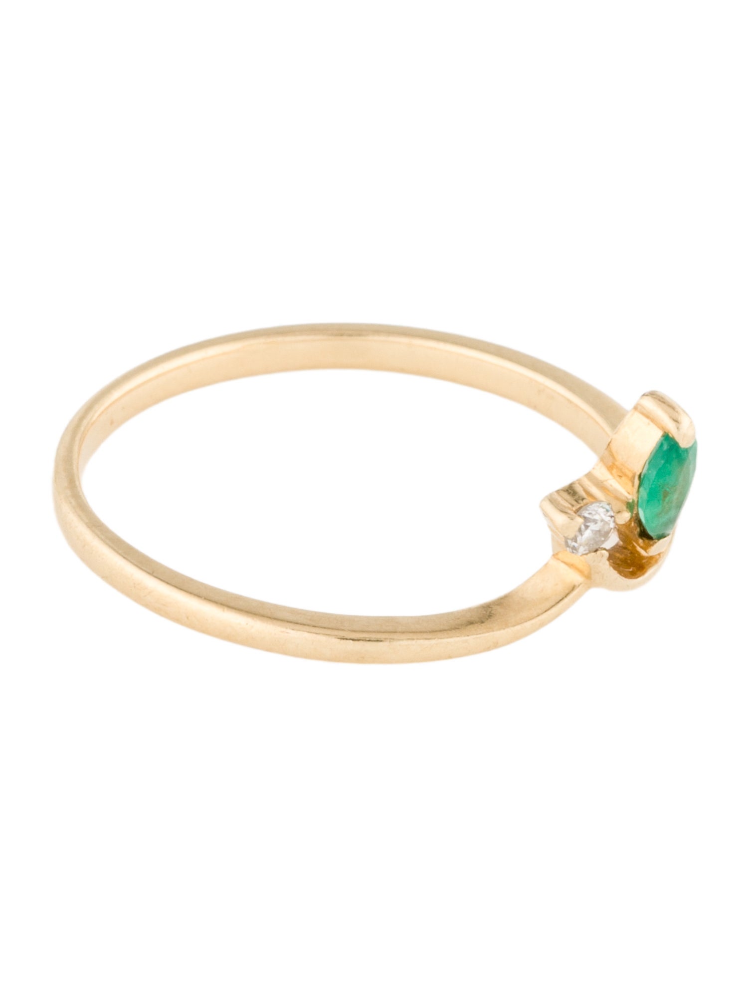 Ring 14K Emerald & Diamond Cocktail