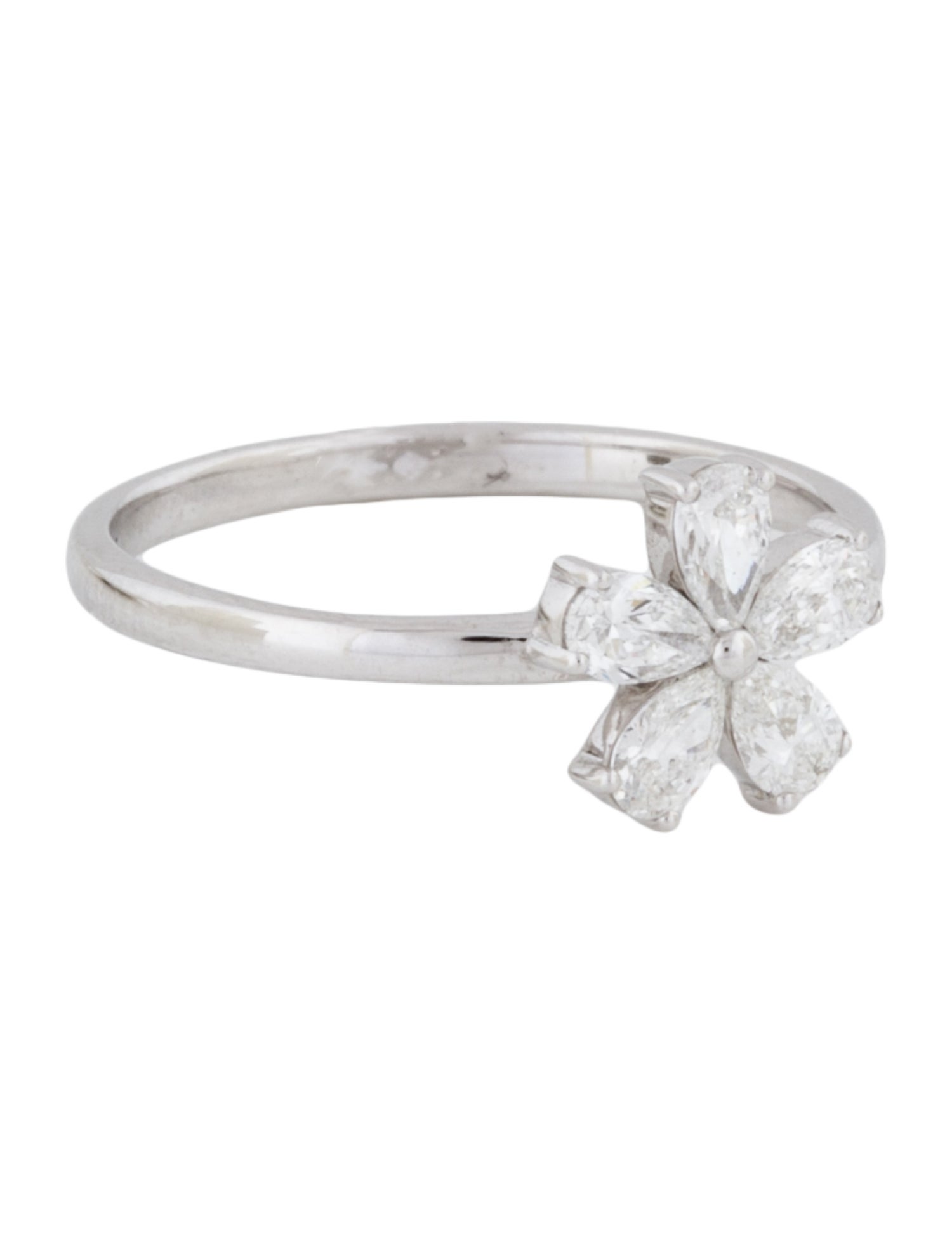 Ring 14K Lab-Grown Diamond Flower Cocktail Ring