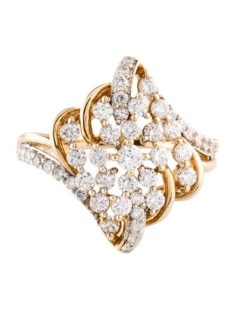 Ring 10K 1.18ctw Diamond Cocktail Ring