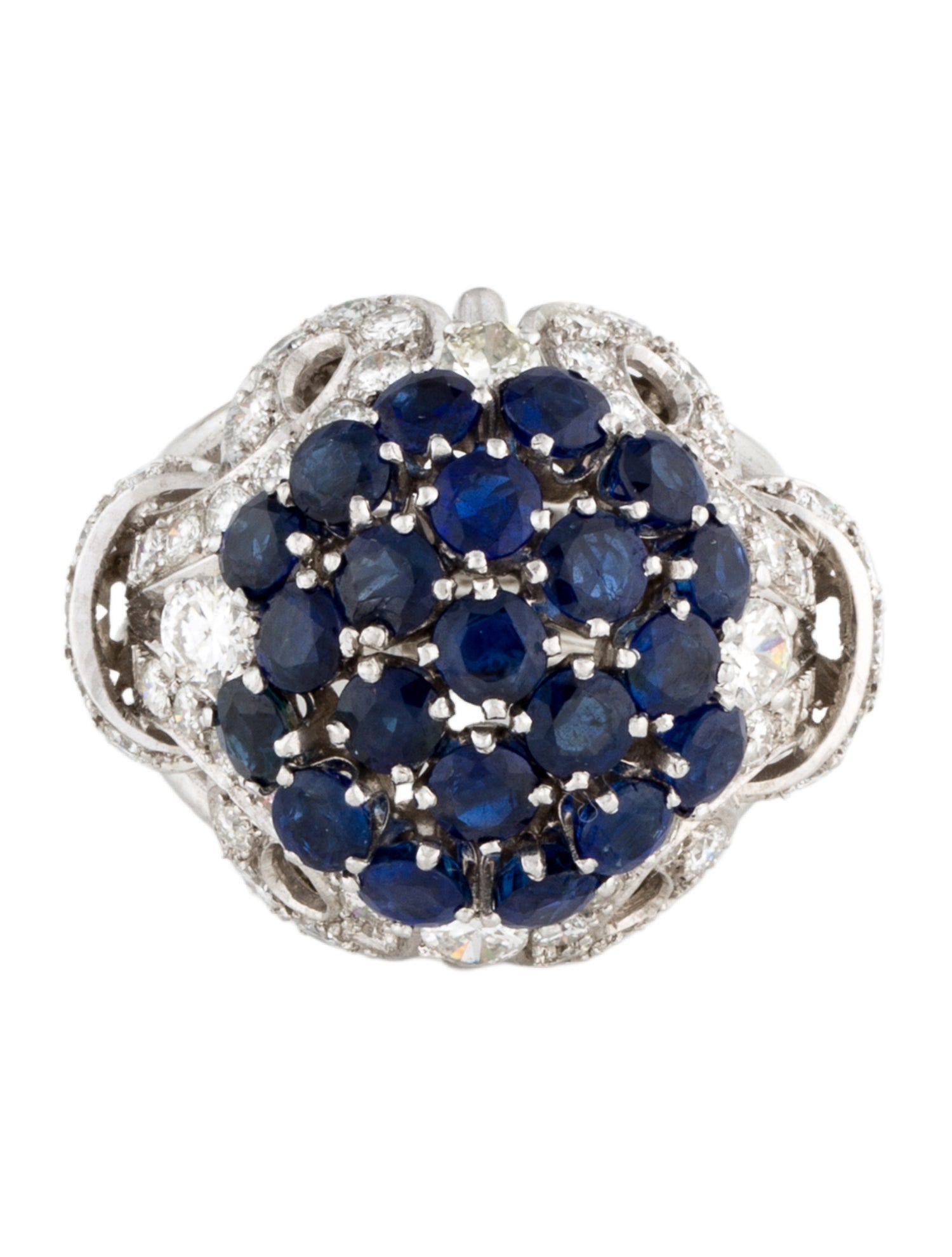 Ring Platinum Sapphire & Diamond Cocktail Ring