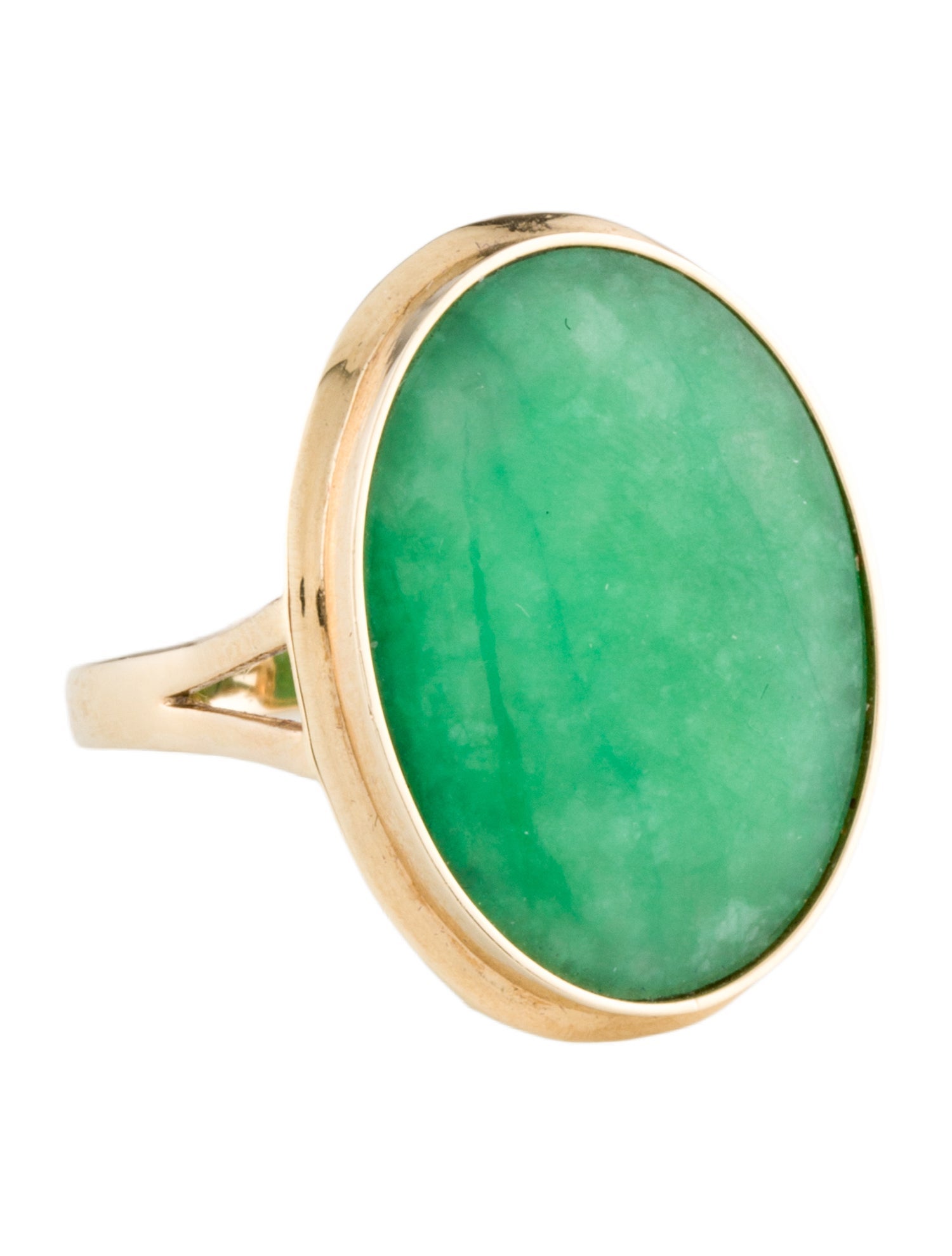 Ring 14K Dyed Jadeite Cocktail Ring