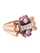 Ring Retro 14K Diamond & Ruby Cocktail Ring