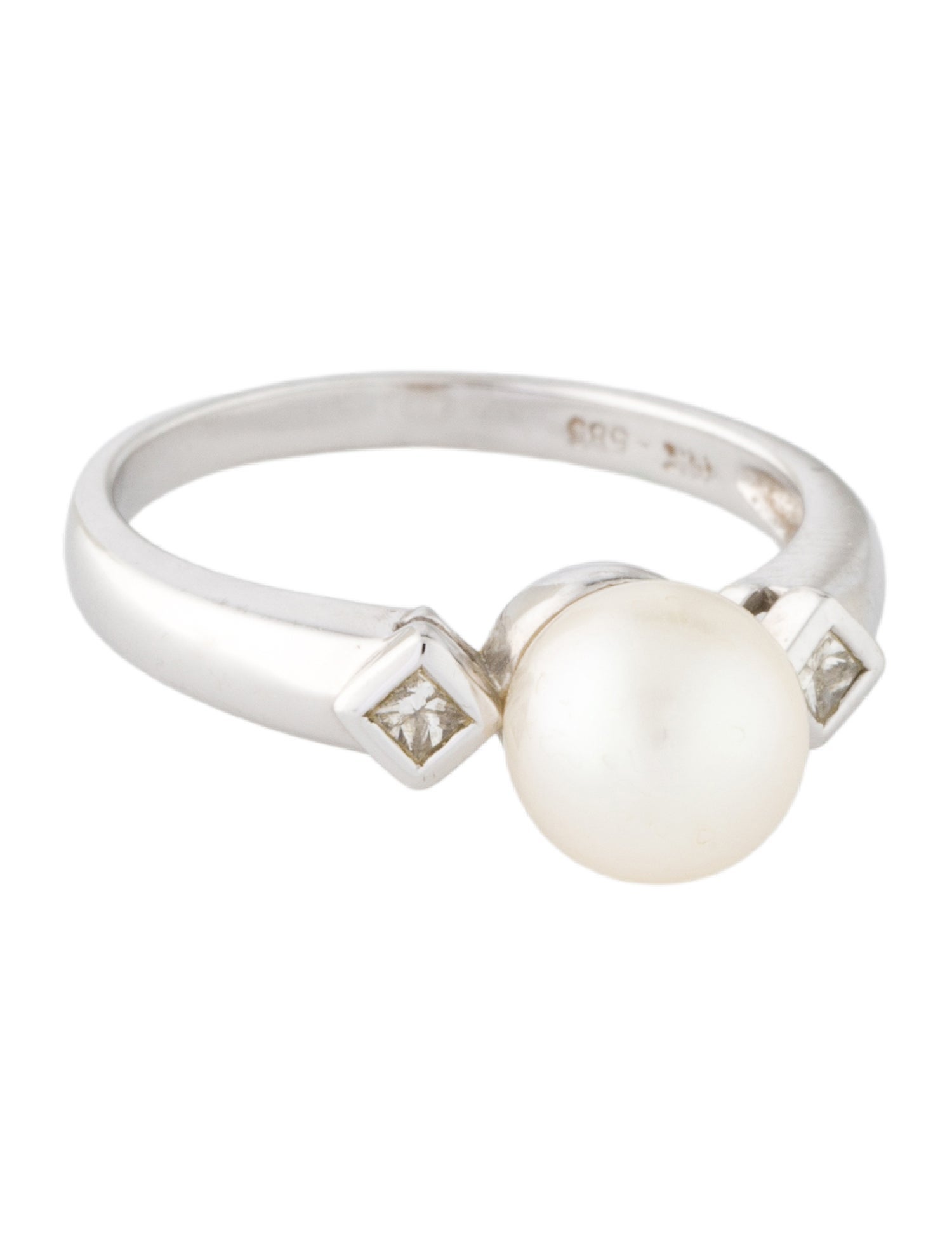 Ring 14K Pearl & Diamond Cocktail Ring
