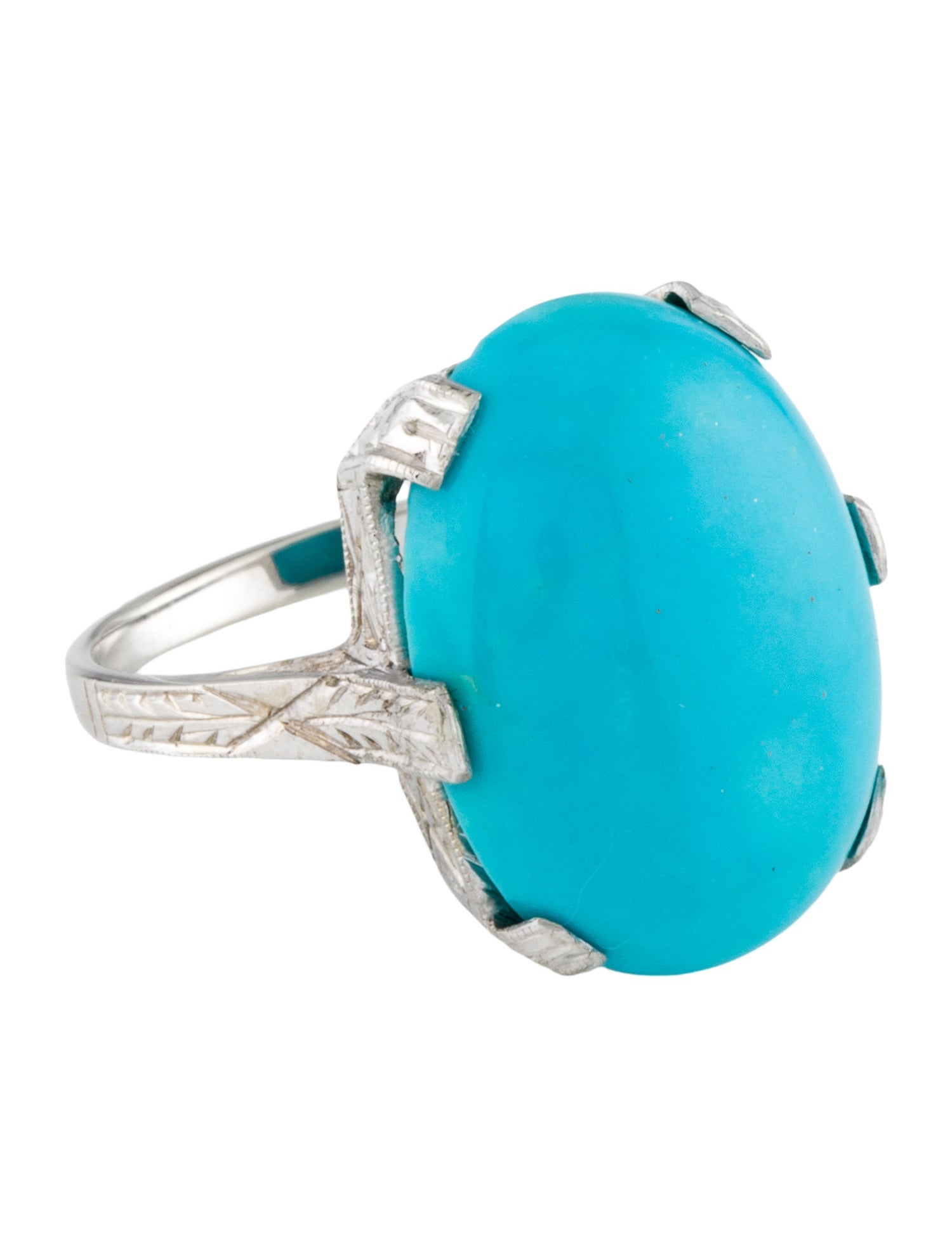 Ring 14K 9.29ct Turquoise Cocktail