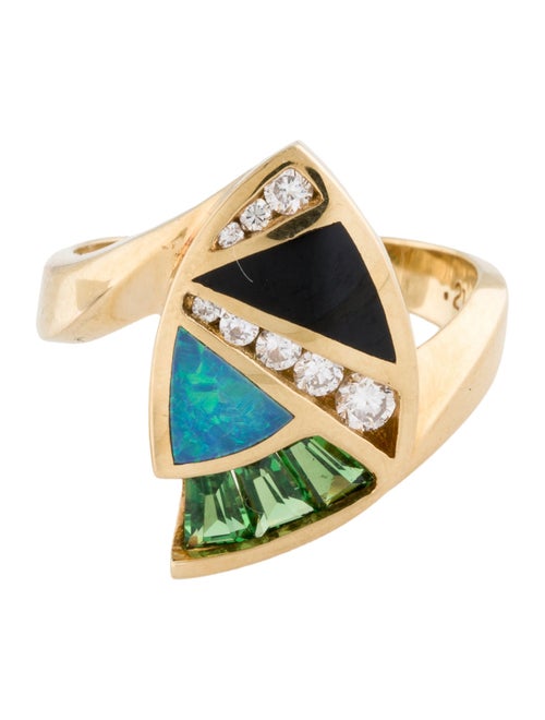 Ring 18K Diamond & Multistone Cocktail Ring