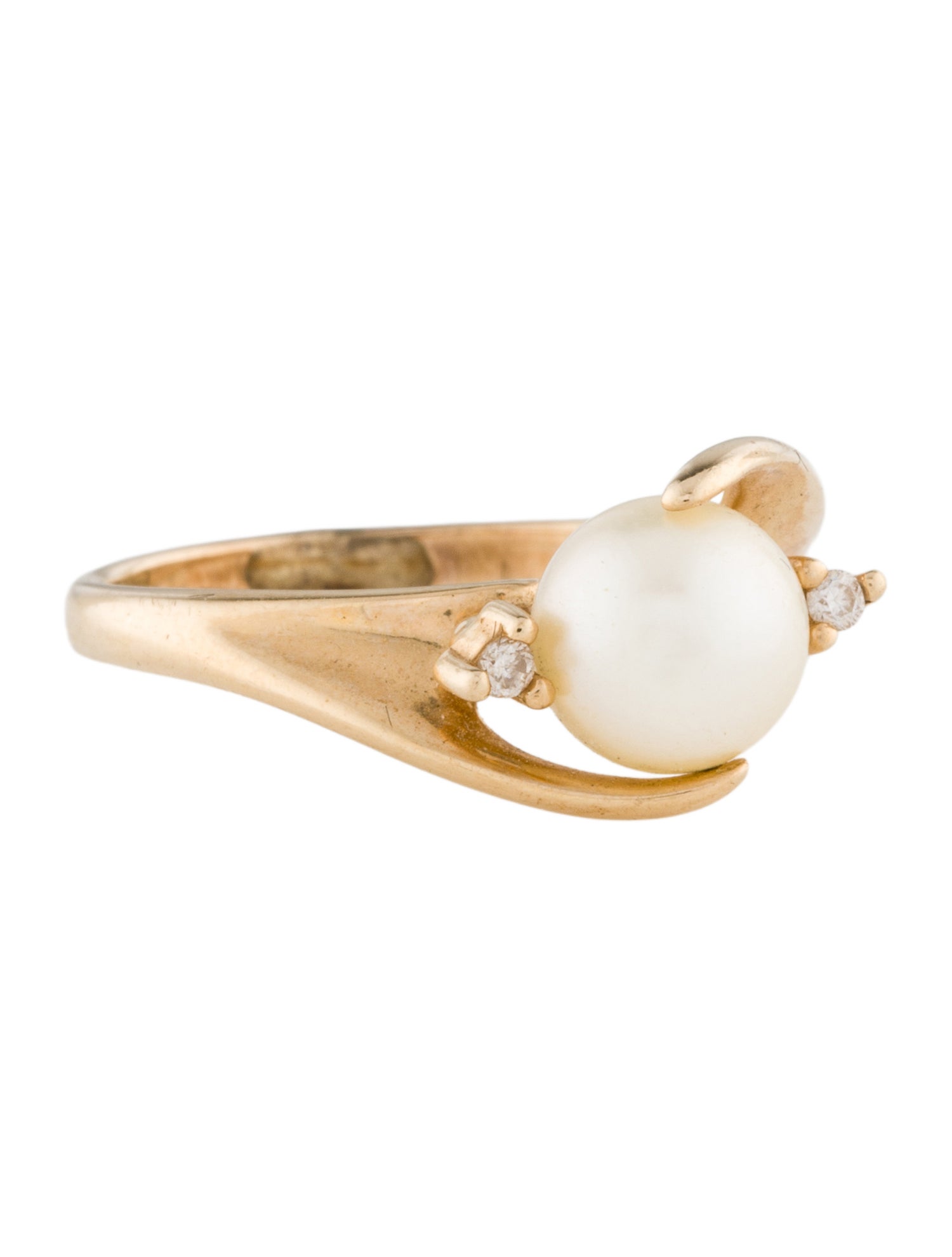 Ring 14K Pearl & Diamond Cocktail Ring