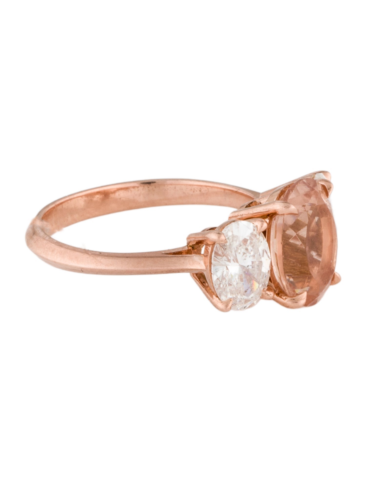 Ring 14K 2.39ct Morganite & Diamond Cocktail Ring
