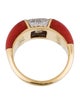 Ring 18K Coral & Diamond Band