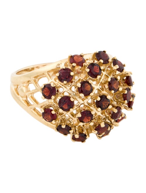 Ring 14K 2.31ctw Garnet Cluster Cocktail Ring