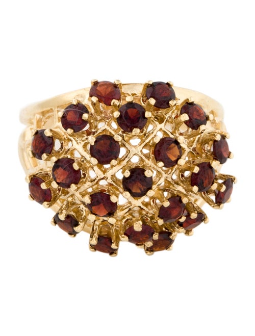 Ring 14K 2.31ctw Garnet Cluster Cocktail Ring