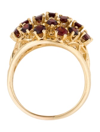 Ring 14K 2.31ctw Garnet Cluster Cocktail Ring