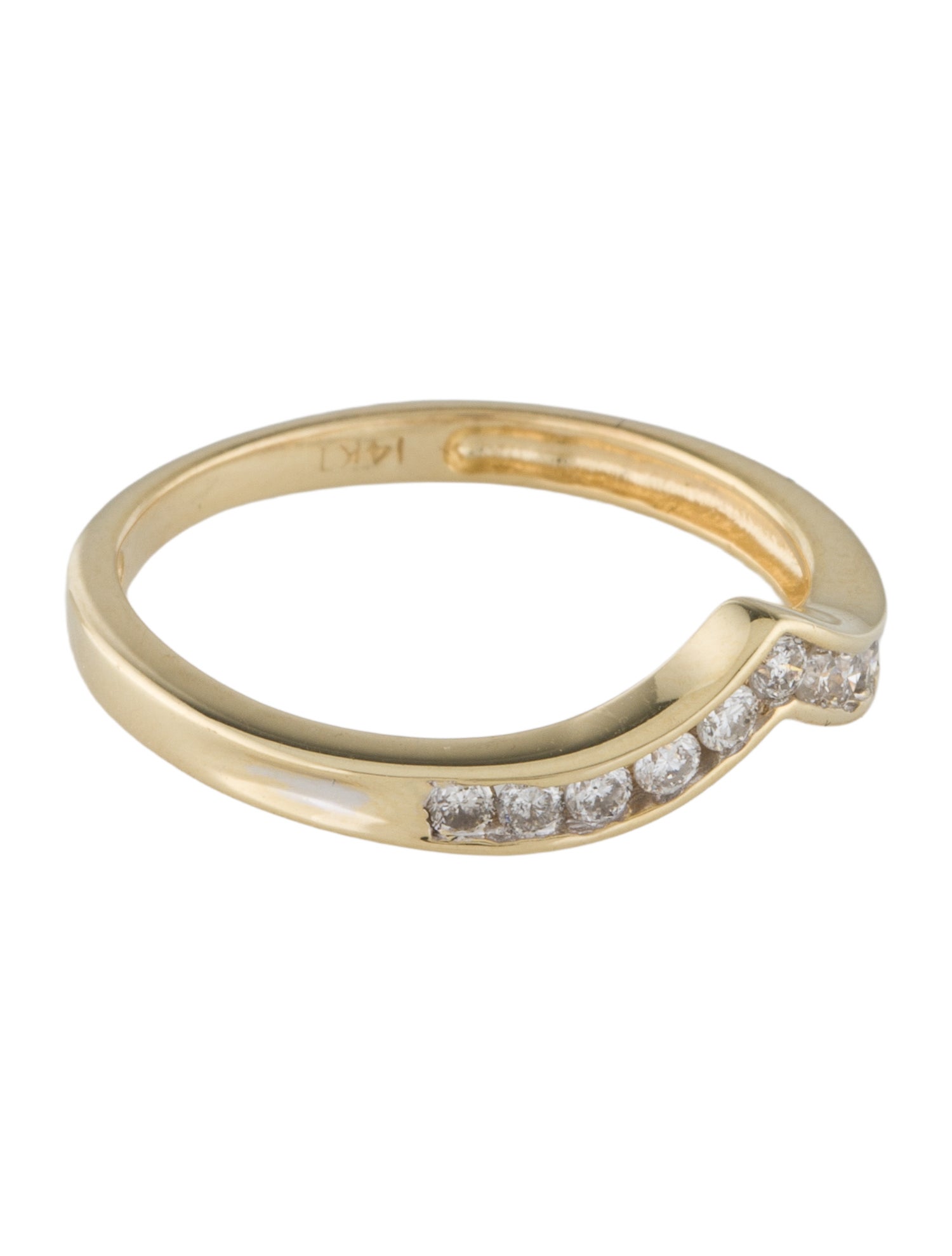 Ring 14K Diamond Chevron Band Ring