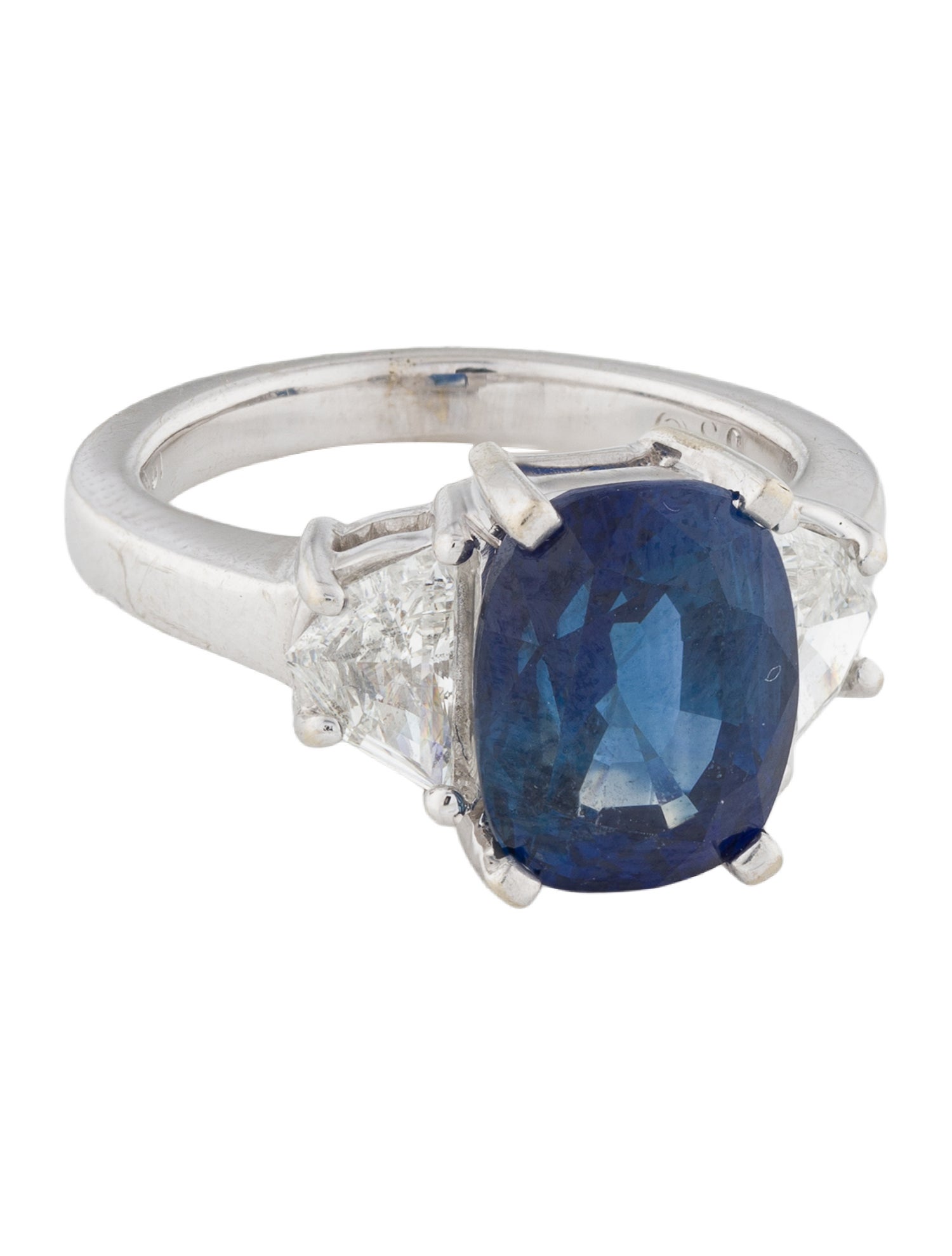 Ring 18K 6.13ct Sapphire & Diamond Cocktail