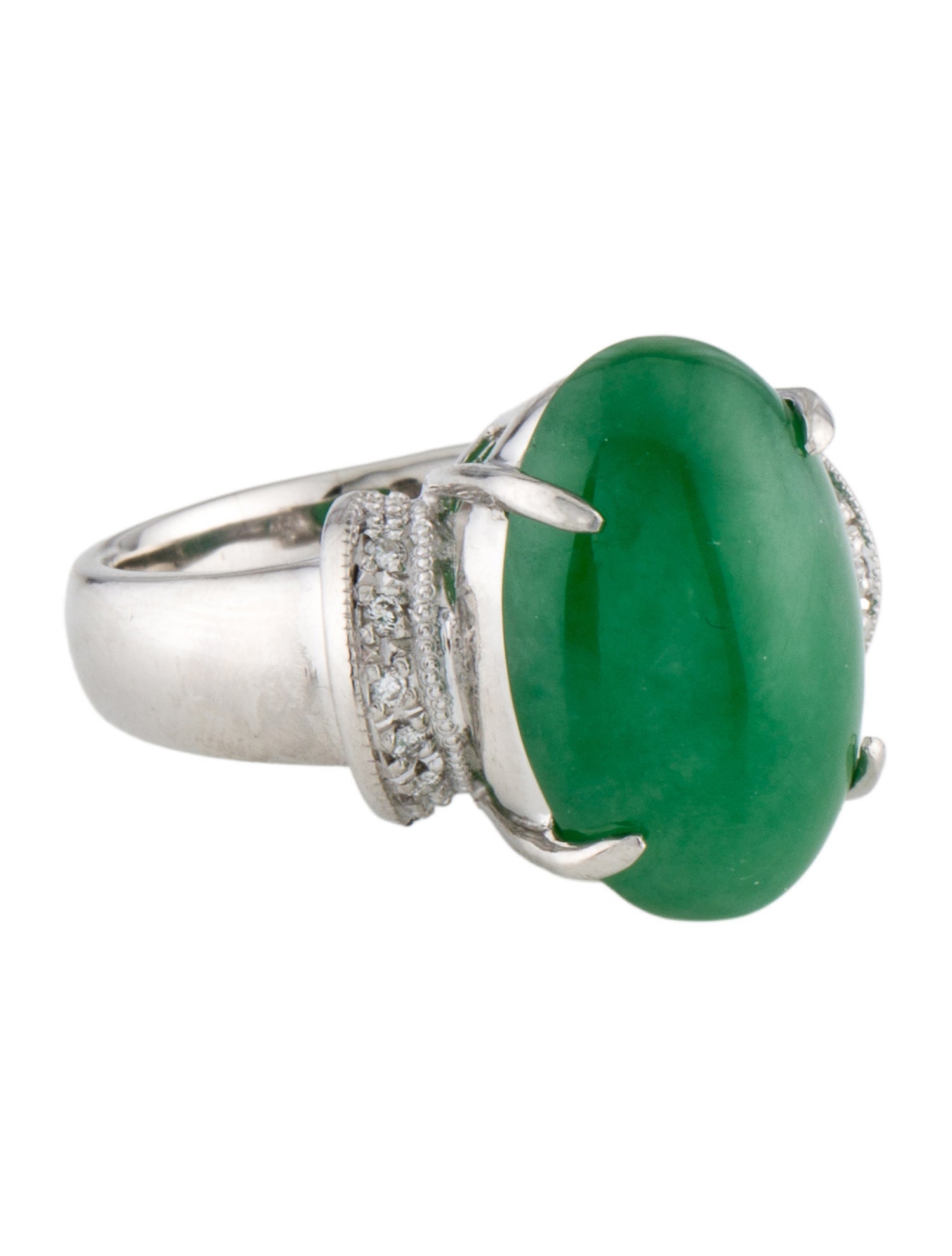 Ring Platinum 10.75ct Jadeite & Diamond Cocktail Ring