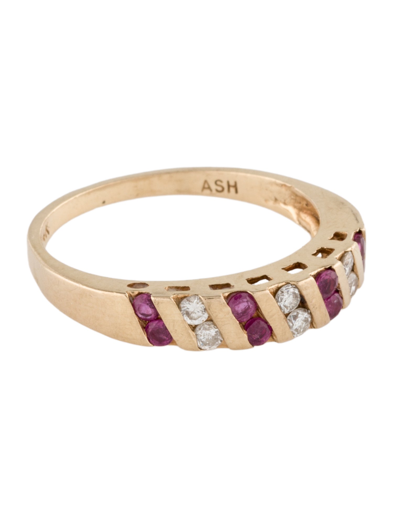 Ring 14K Ruby & Diamond Band