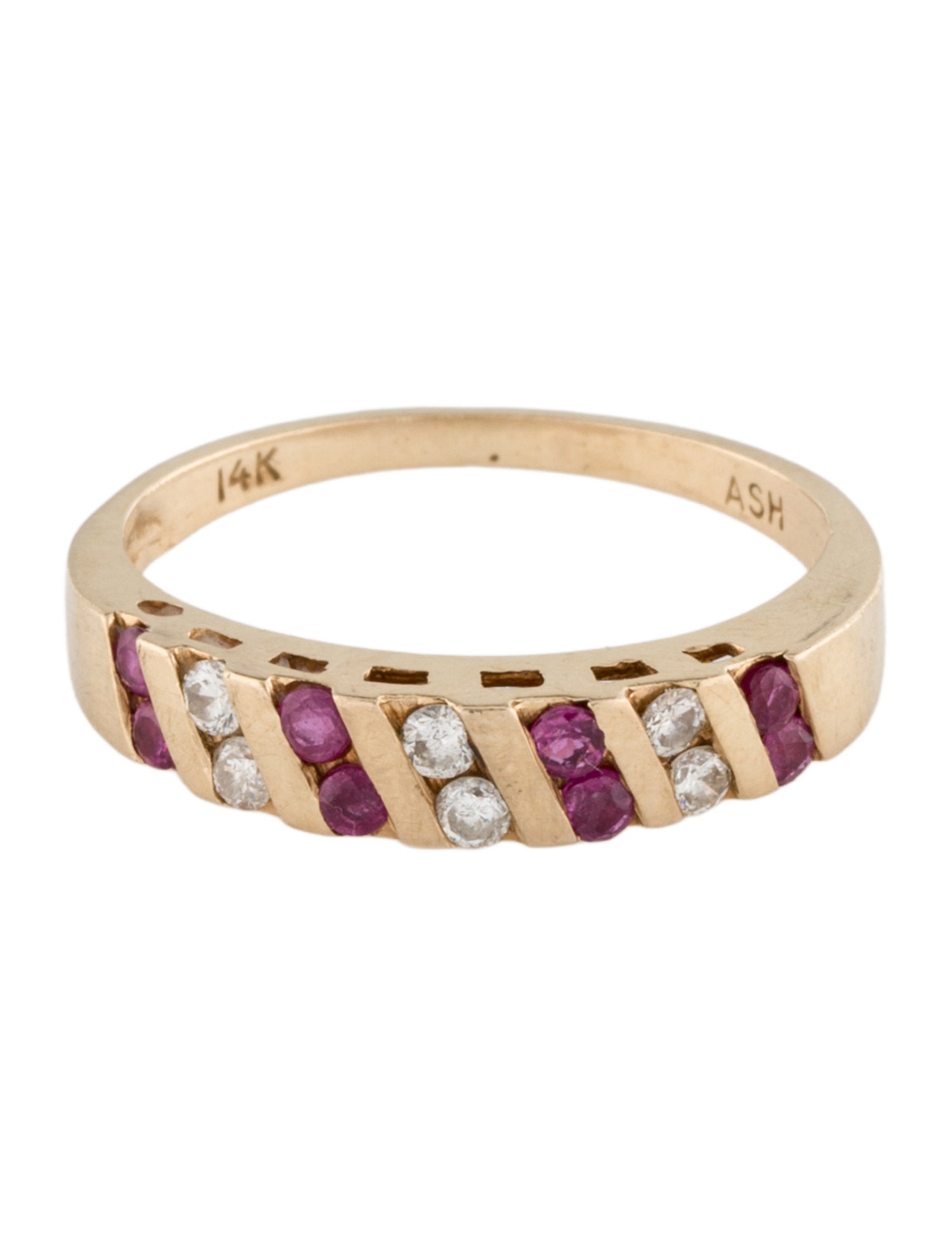 Ring 14K Ruby & Diamond Band