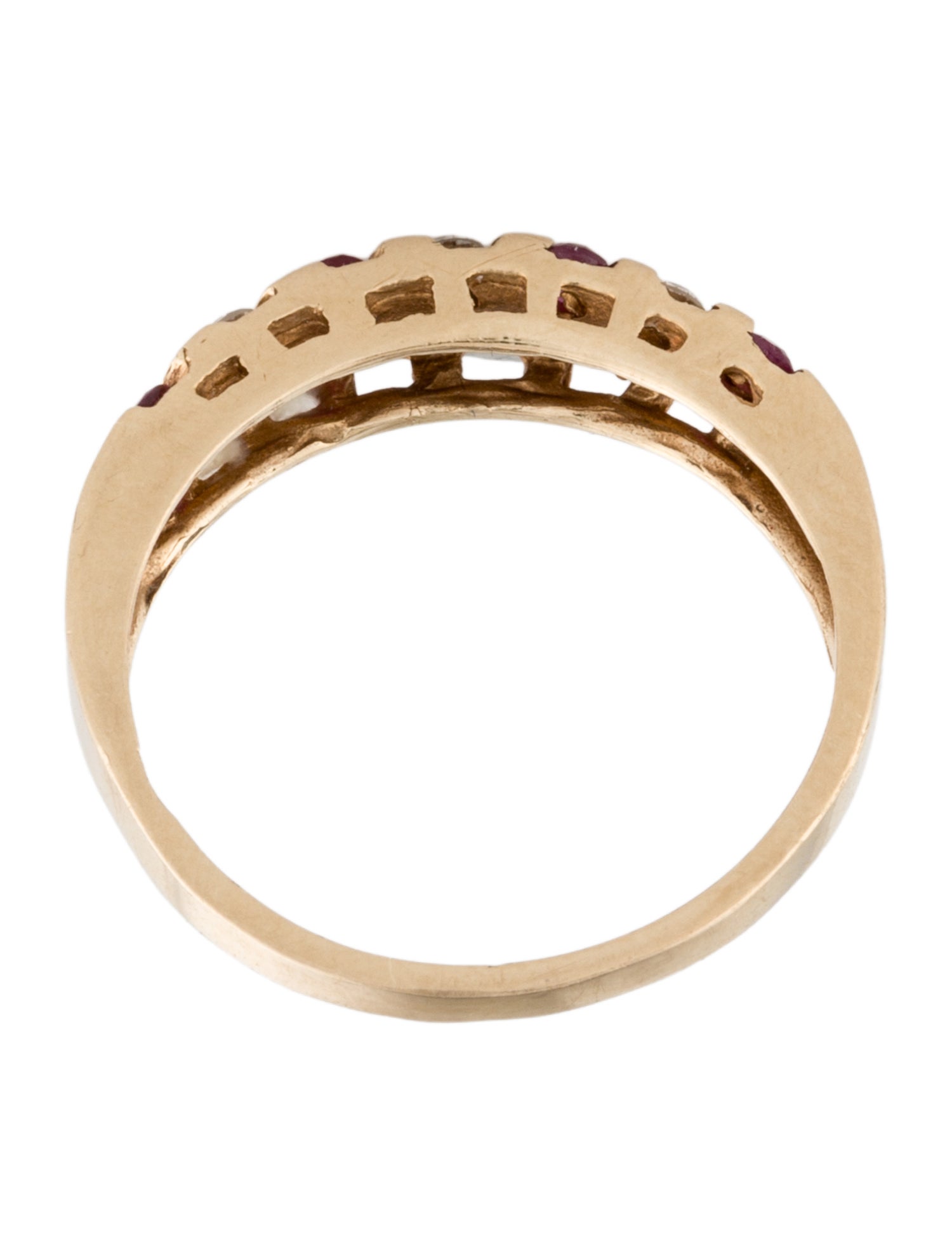 Ring 14K Ruby & Diamond Band