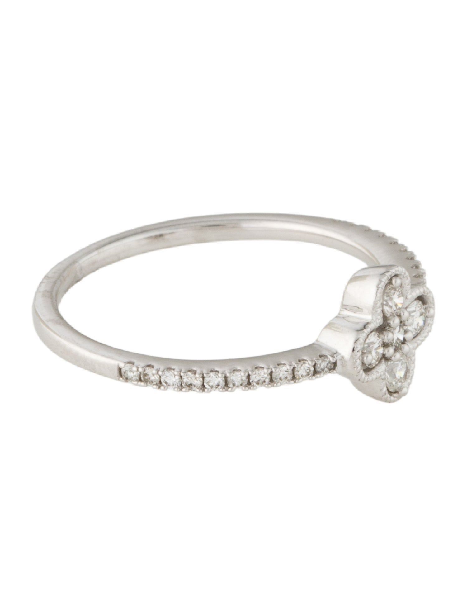Ring 14K Diamond Clover Cocktail