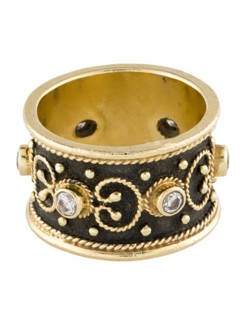 Ring 18K Diamond Textured Band