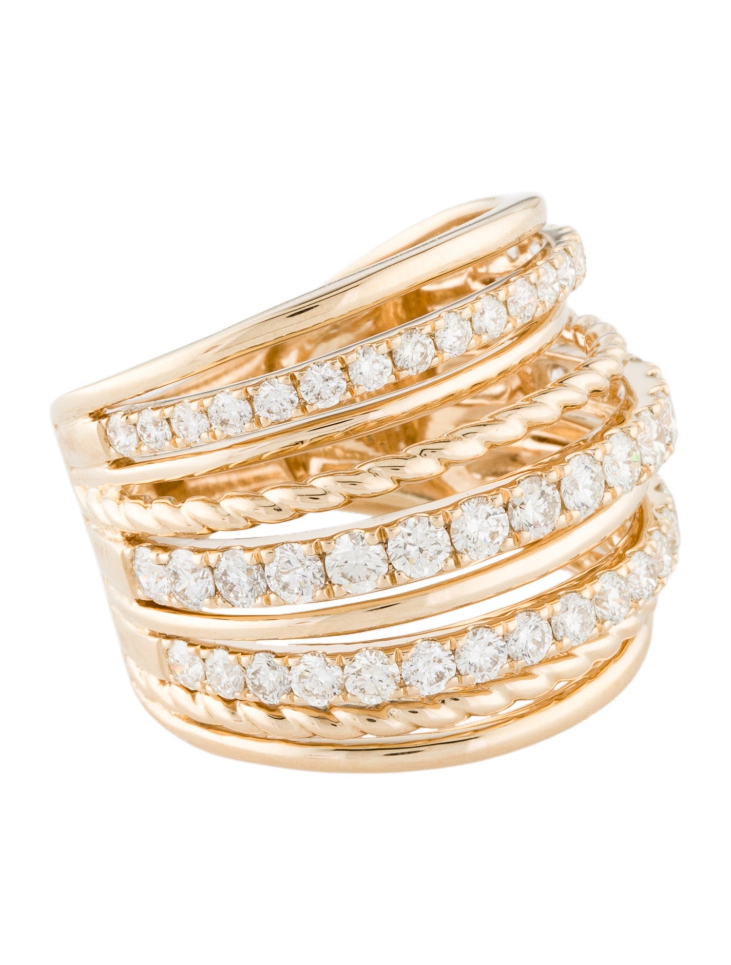 Ring 14K 2.00ctw Diamond Nine-Row Wide Band