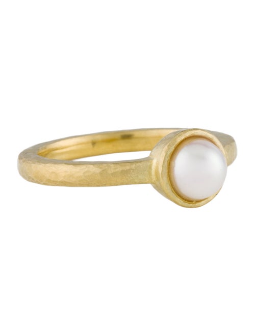 Ring 18K Pearl Hammered Ring