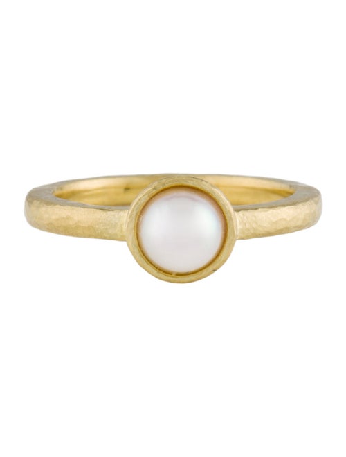 Ring 18K Pearl Hammered Ring
