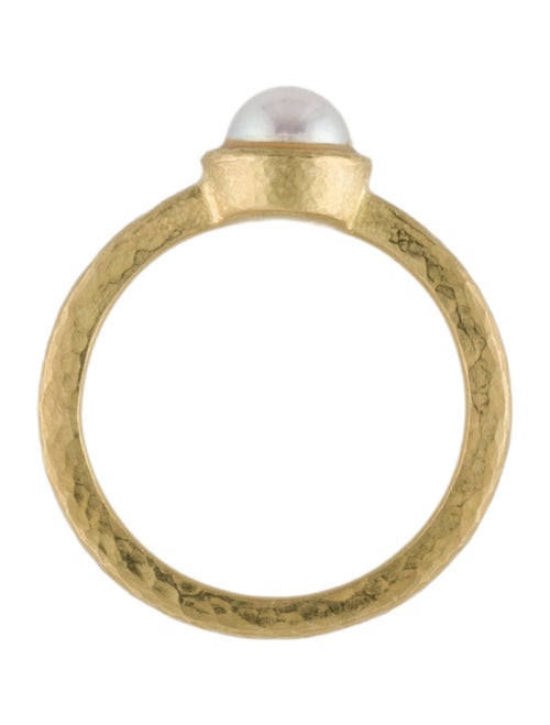 Ring 18K Pearl Hammered Ring