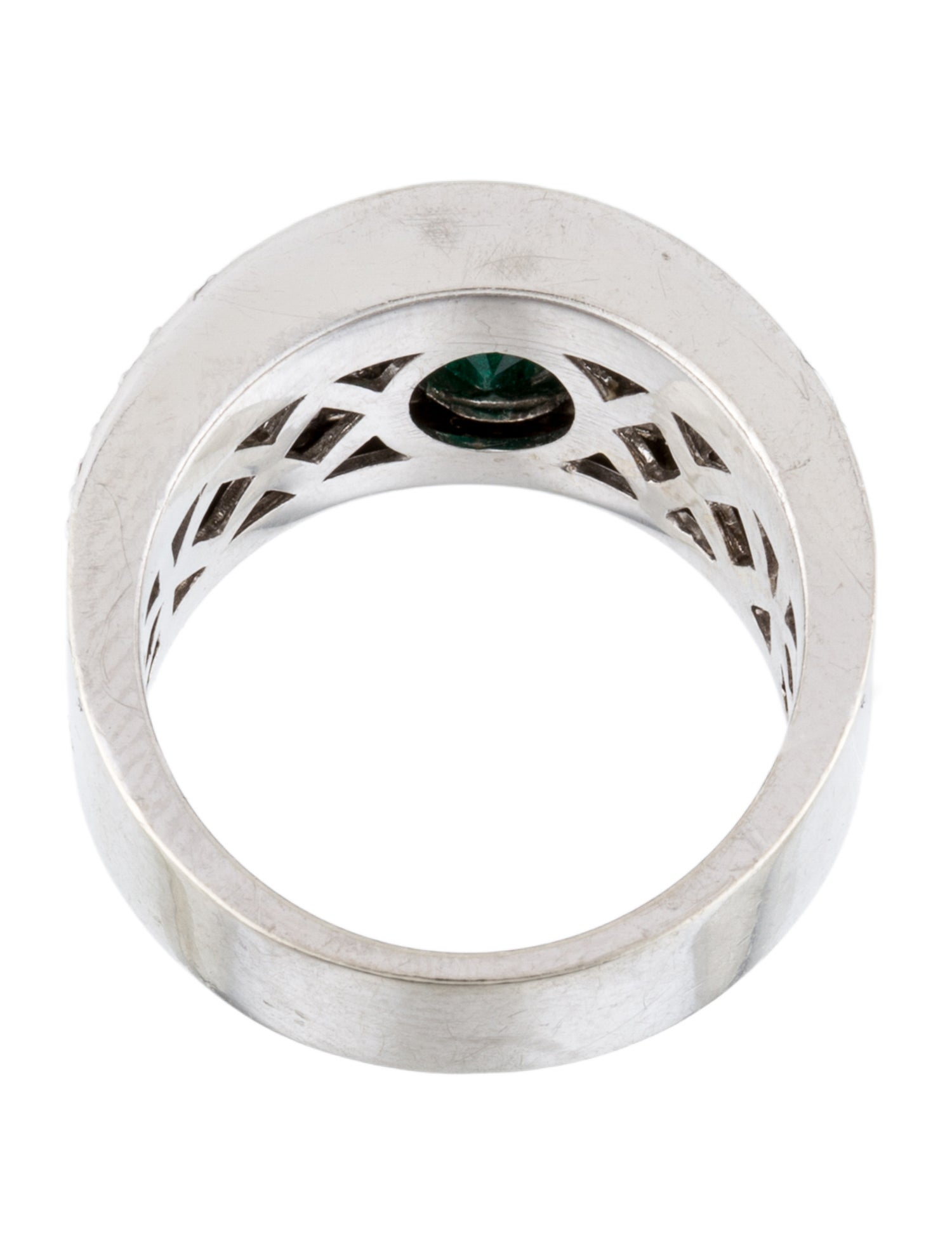 Ring 14K 1.02ct Emerald & Diamond Band