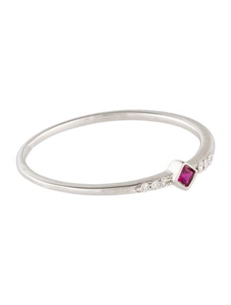 Ring 14K Ruby & Diamond Stackable Ring