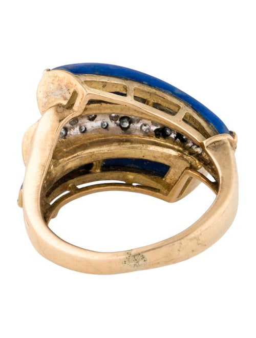 Ring 14K Lapis Lazuli & Diamond Cocktail Ring