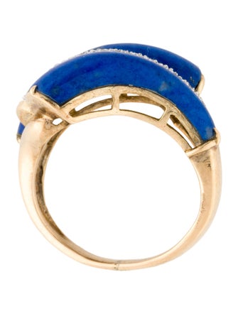 Ring 14K Lapis Lazuli & Diamond Cocktail Ring