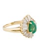 Ring 14K 1.14ct Emerald & Diamond Cocktail Ring