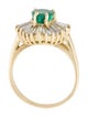 Ring 14K 1.14ct Emerald & Diamond Cocktail Ring