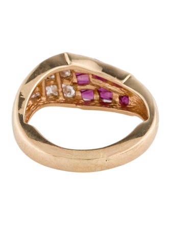 Ring 14K Ruby & Diamond Cocktail Ring