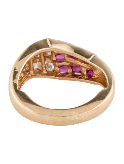 Ring 14K Ruby & Diamond Cocktail Ring