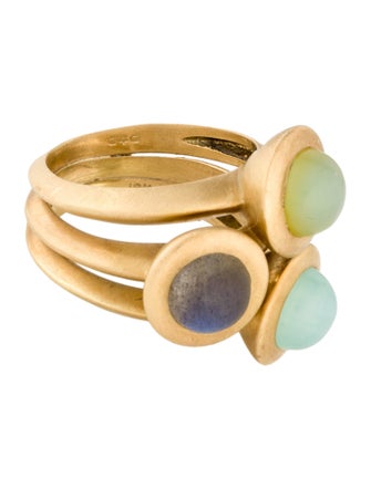 Dana David 18K Chalcedony & Labradorite Cocktail Ring