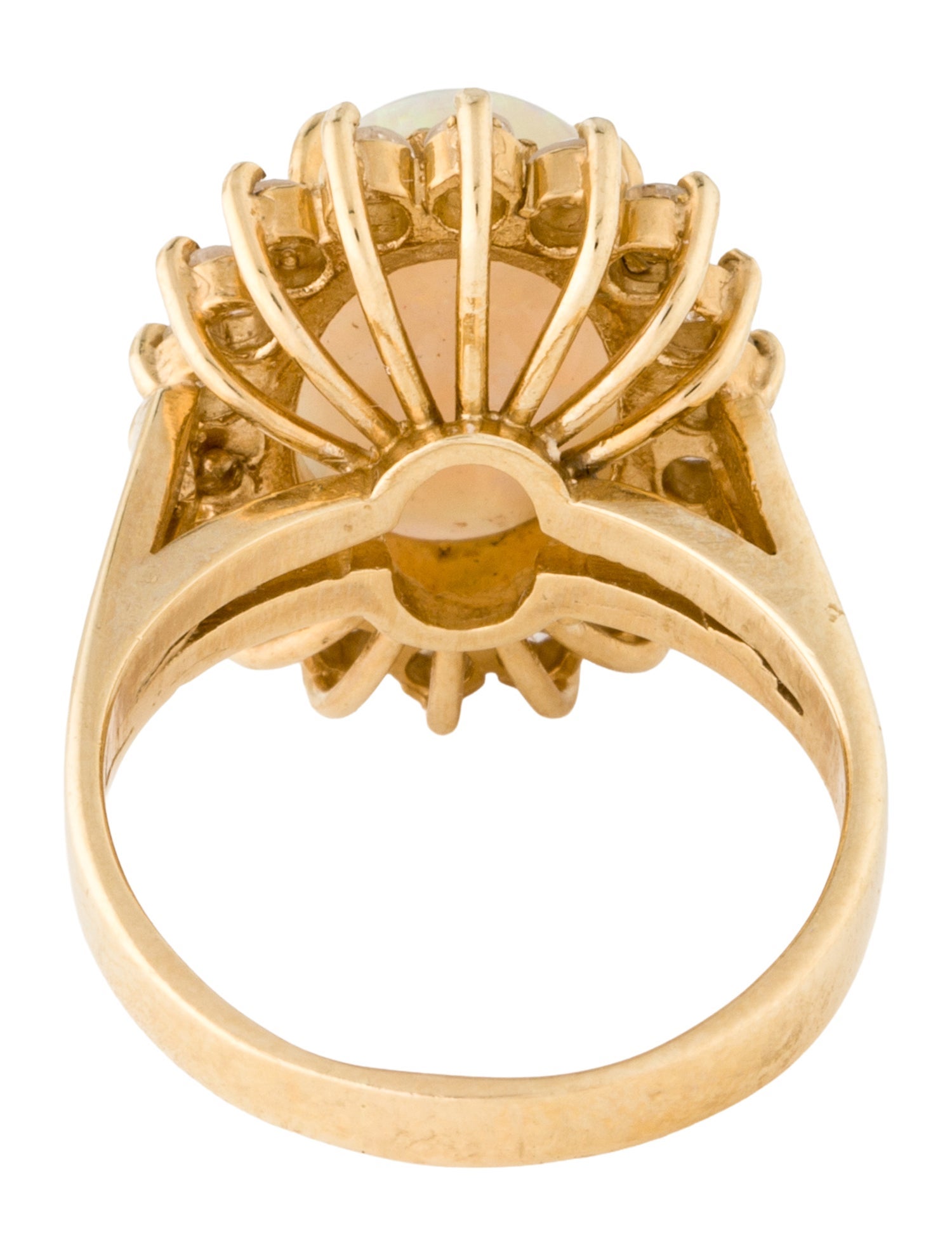 Ring 14K Opal & Diamond Cocktail Ring