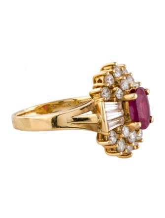 Ring 18K 1.24ct Ruby & Diamond Cocktail Ring