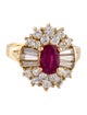 Ring 18K 1.24ct Ruby & Diamond Cocktail Ring