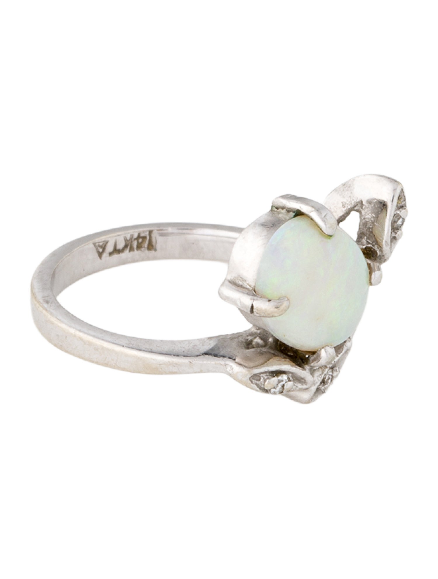 Ring 14K Opal & Diamond Cocktail Ring