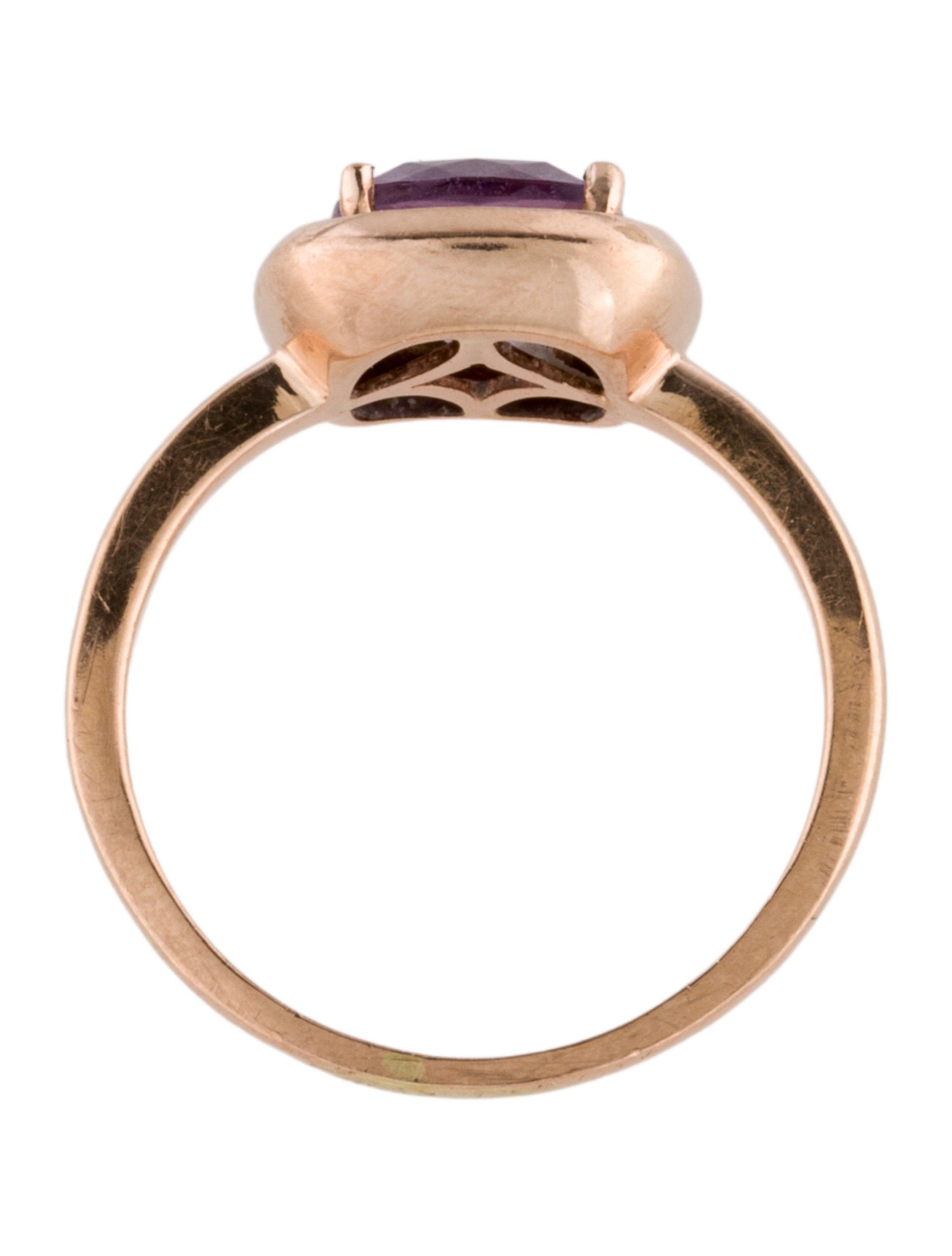 Ring 14K 1.32ct Amethyst & Diamond Cocktail Ring
