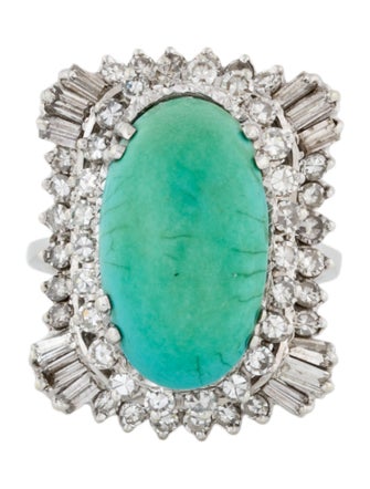 Ring 10K Turquoise & Diamond Ring