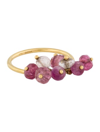Ring 18K Tourmaline & Sapphire Bead Ring
