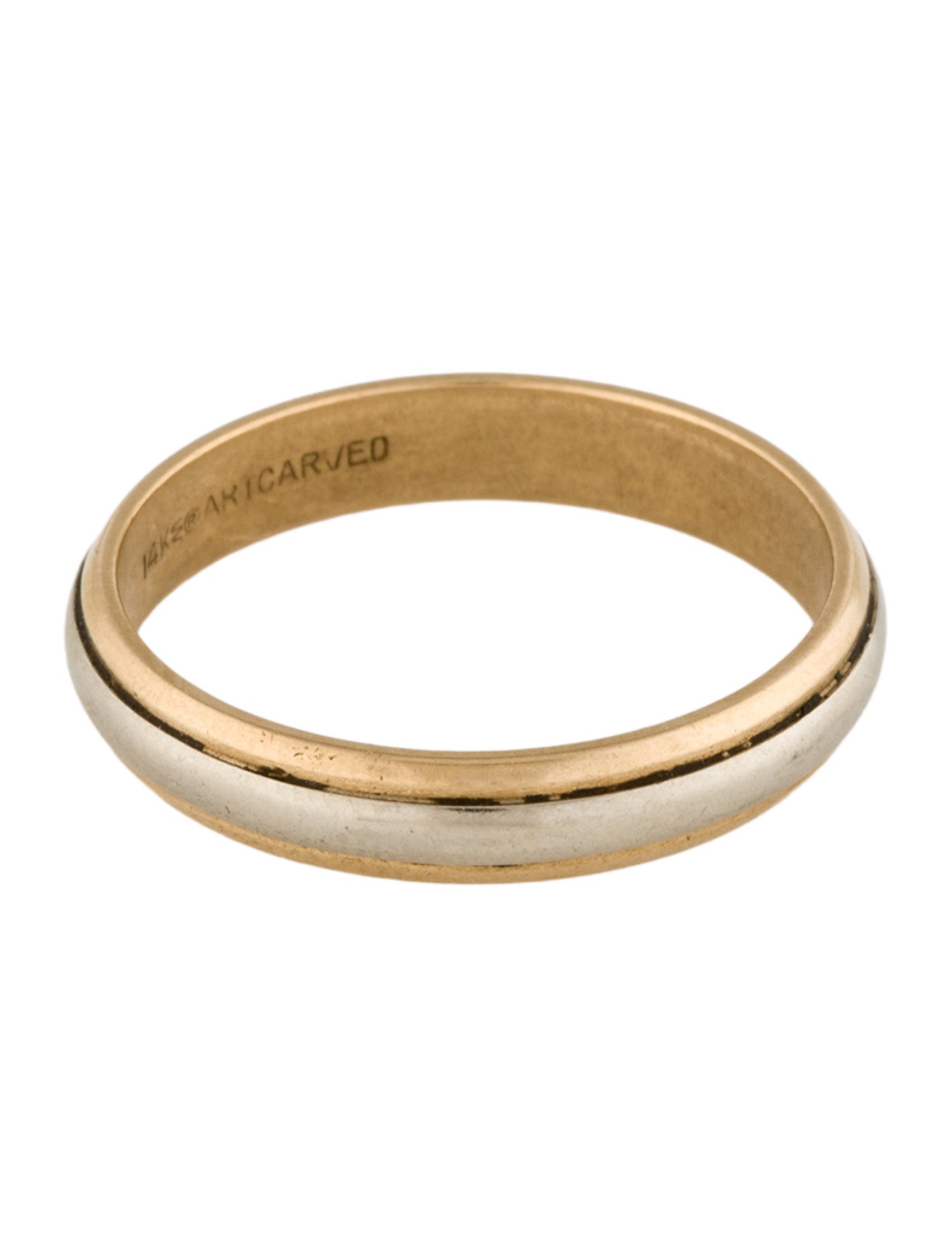 Ring 14K Two-Tone Half Domed Band