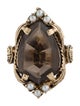 Ring 14K Pearl & Smoky Quartz Cocktail Ring