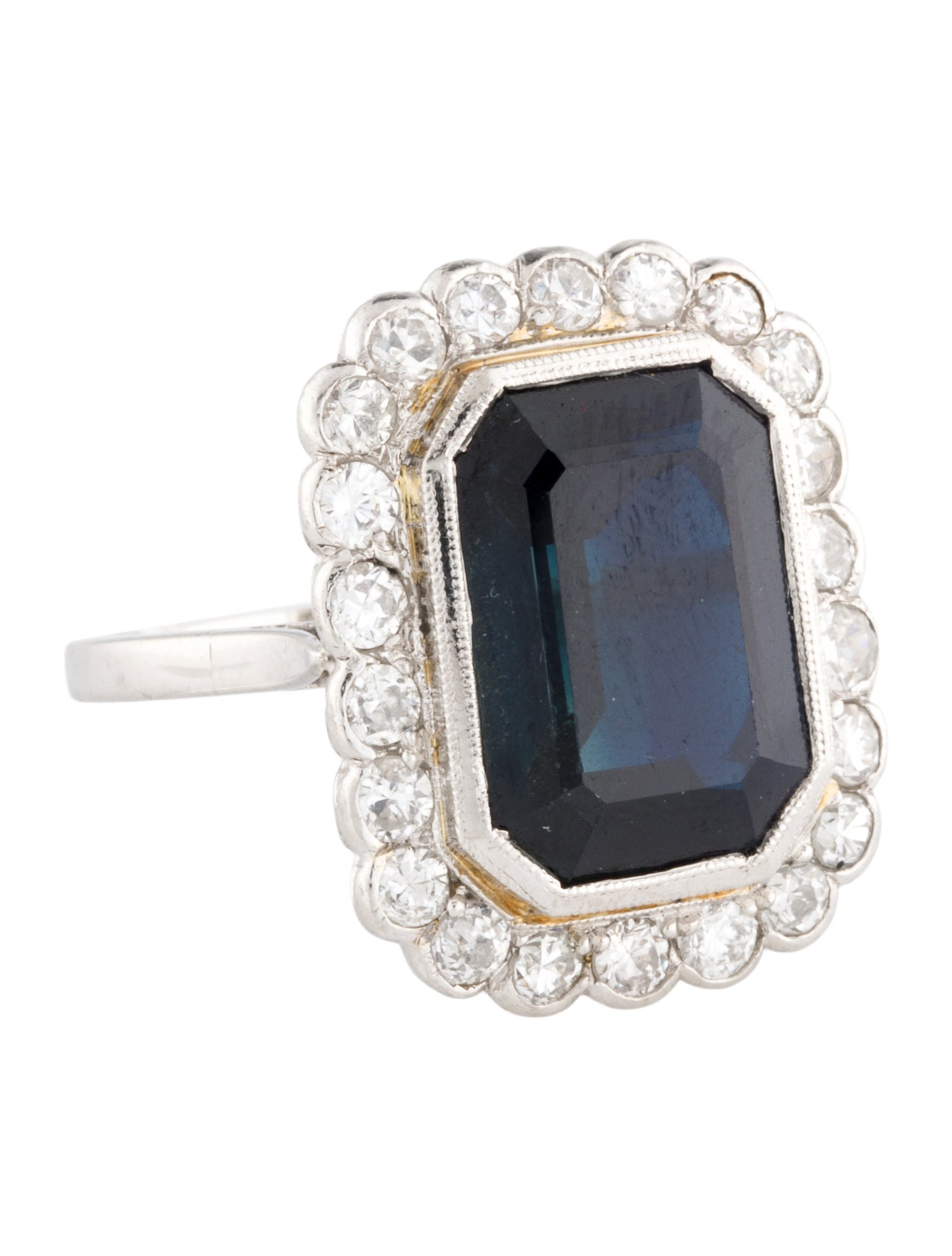 Ring Platinum 7.37ct Sapphire & Diamond Cocktail Ring